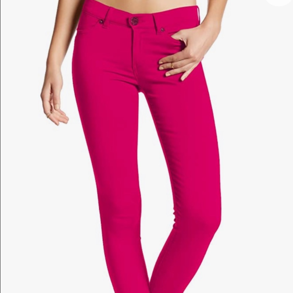 Hollister Hot Pink Low Rise Skinny Jeans Size w26 (3)